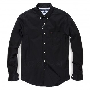 Tommy Hilfiger Czarna Koszula Meska - Oxford Shirt